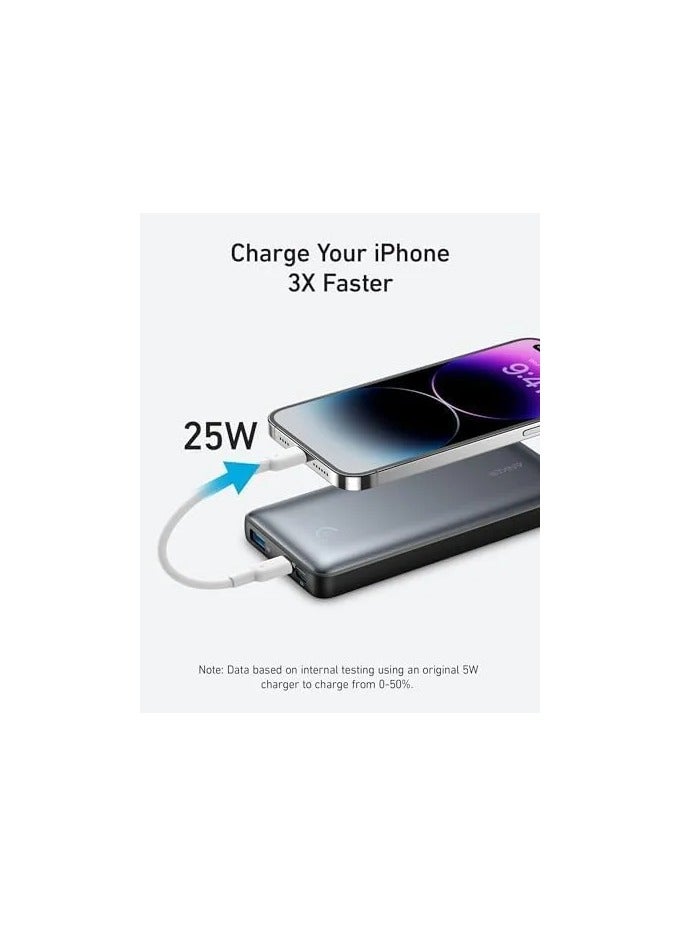 10000 mAh 533 Power Bank,Fast 25W Charging, Fueling Your Battery Up To 3 Times Faster Than Regular Power Banks Battery Pack For Iphone 14 Series Black