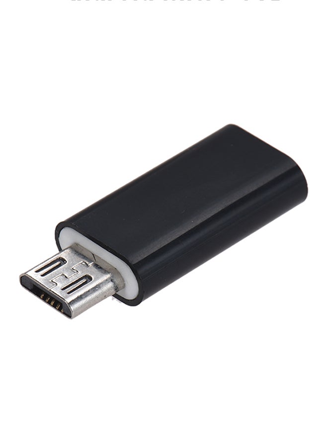 Type-C USB-C Female To Micro USB Male Sync Data Converter Black