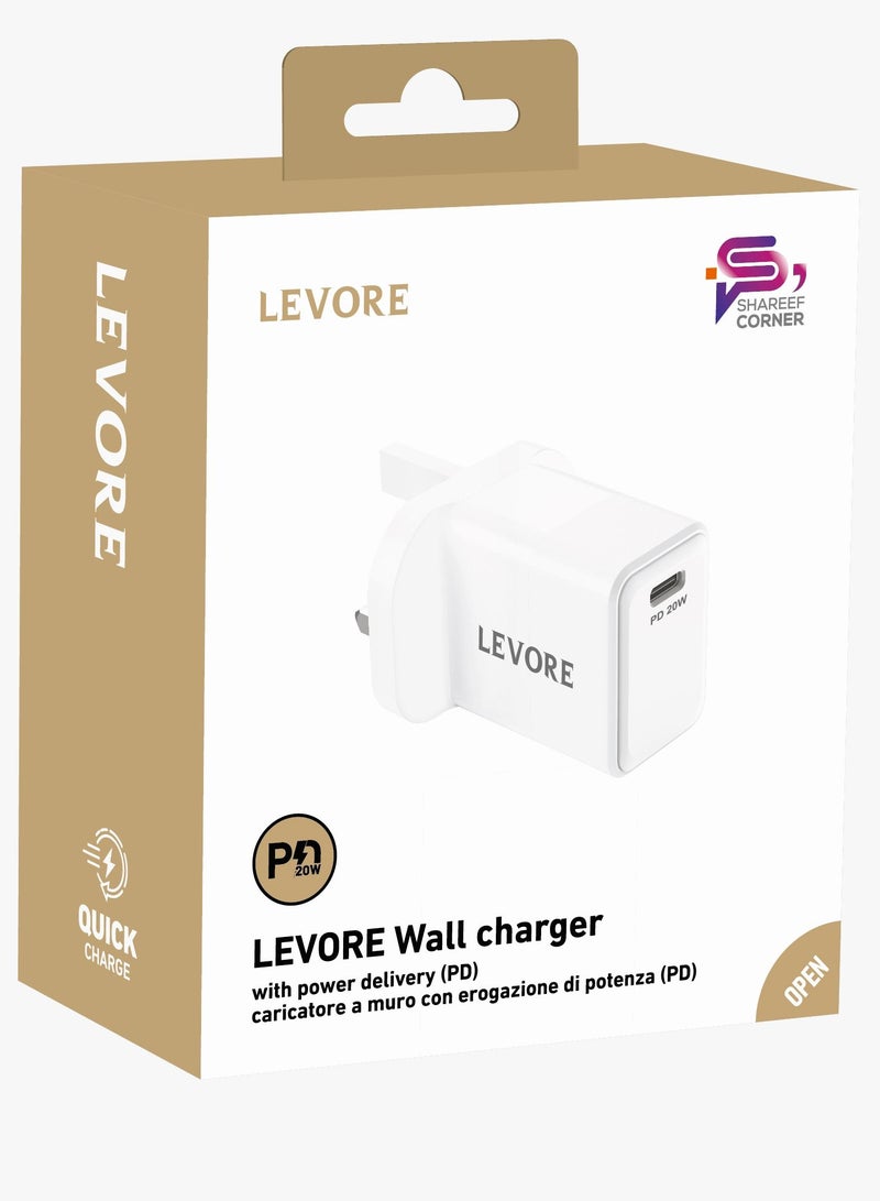 LEVORE WALL CHARGER PD 20 W WHITE