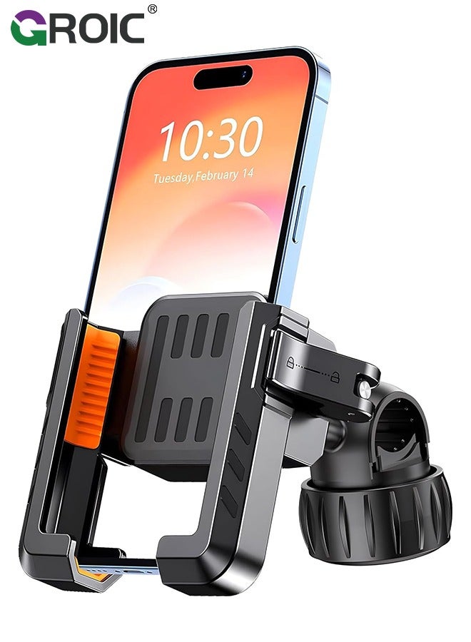 Motorcycle Phone Holder, Bicycle Phone Mount 360°Rotate, Bike Phone Holder Handlebar Suitable for iPhone & Android Smartphones from 4.5-7.0 Inches
