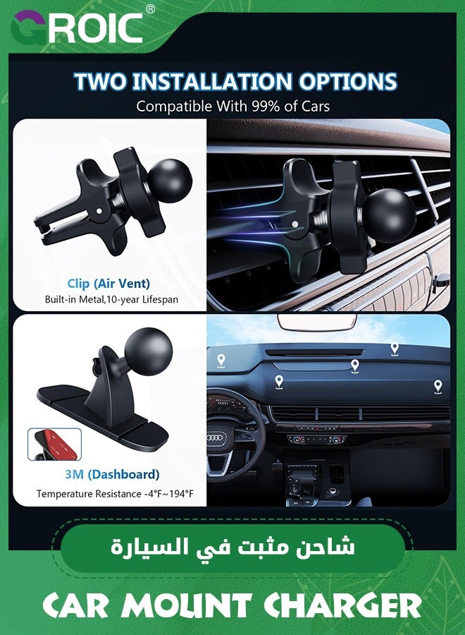 MagSafe Car Mount Charger 15W Fast Charging Wireless Car Charger, Air Vent/Dashboard Magnetic Phone Holder for iPhone 15 Pro Plus Max 14 13 12