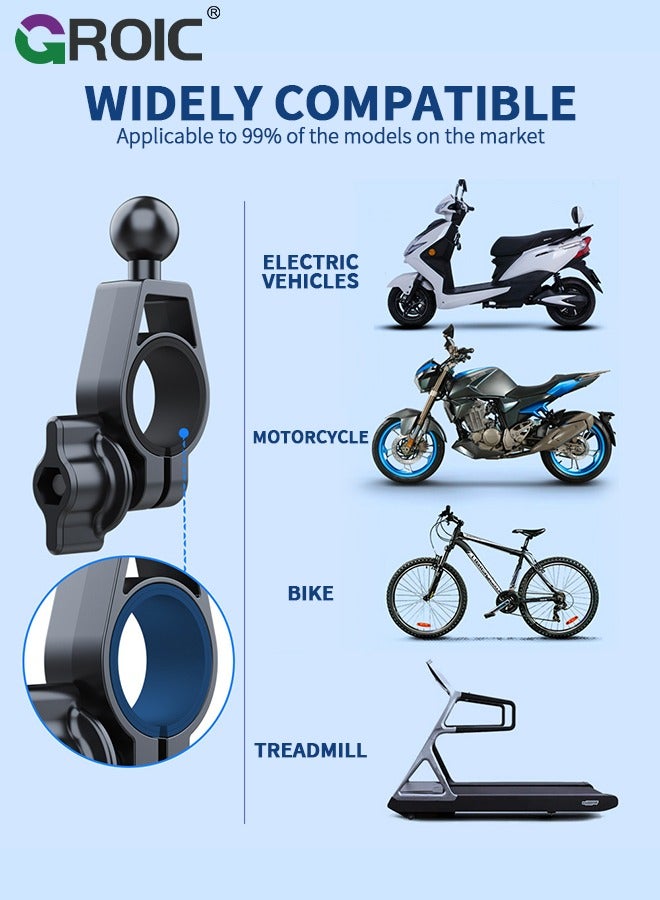 Black Bike Phone Holder, Motorcycle Phone Mount – Bicycle Bike Handlebar Cell Phone Clamp, Scooter Phone Clip for iPhone, Galaxy，and 4.7