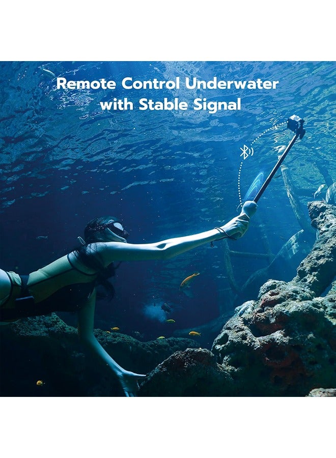 33inch Underwater Selfie Stick, with Bluetooth Remote Control, Waterproof & Extendable, 1 Hour Charging Time, 21 Hours Shooting for Diving Surfing Snorkeling, for Gopro Hero 12 11 10 9 8