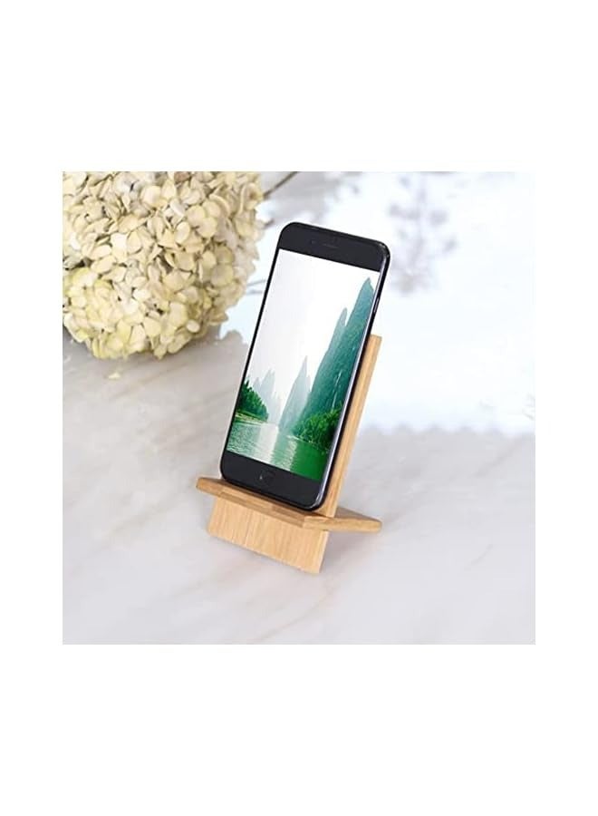 Wooden Cell Phone Holder Mobile holder Wooden Phone Stand Bamboo Mobile Phone/Tablet Holder Bamboo Wooden Desktop Phone Holder For Office Home Shop