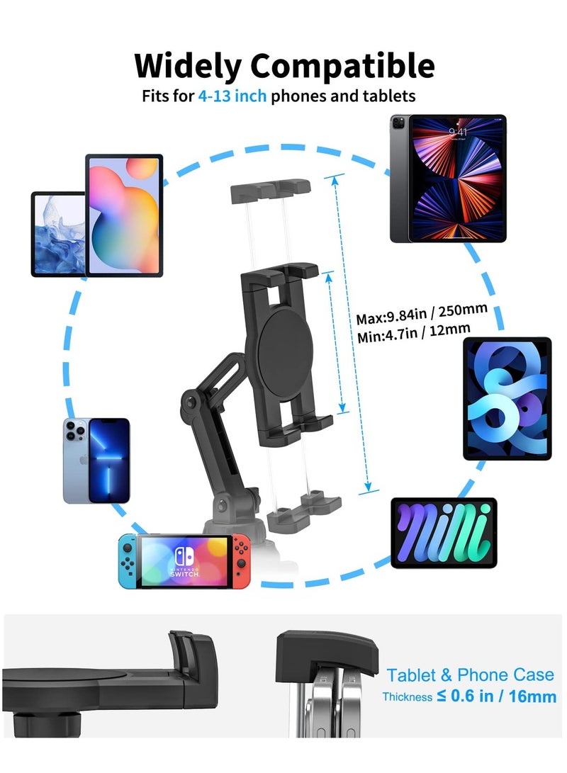 Cup Holder Car Tablet Mount for Truck, Multi Adjustable Cup Mount Tablet Holder, Vehicle Tablet Cup Stand Phone Cradle for iPad Pro Air Mini, Galaxy Tabs, iPhone, 4-13