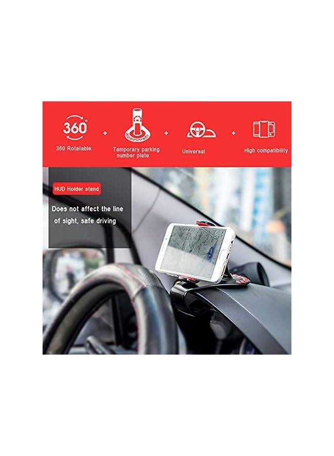 Universal 2 in 1 Car Dashboard Phone Holder for Temporary Car Parking card Number Plate Compatible with iPhone Galaxy holder Handsfree Kit