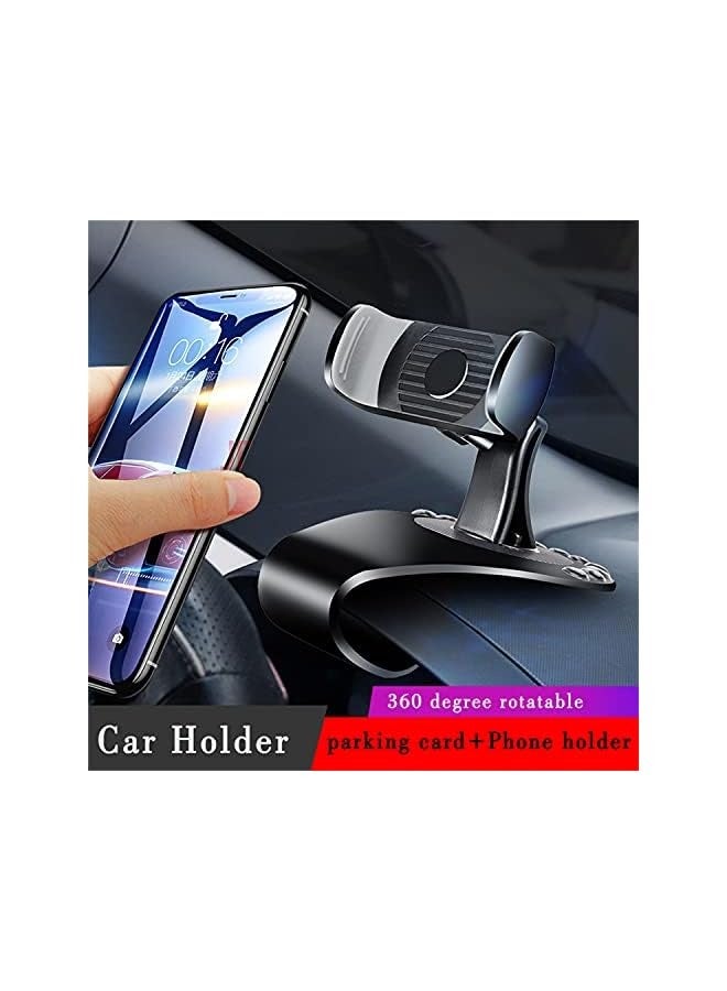 Universal 2 in 1 Car Dashboard Phone Holder for Temporary Car Parking card Number Plate Compatible with iPhone Galaxy holder Handsfree Kit