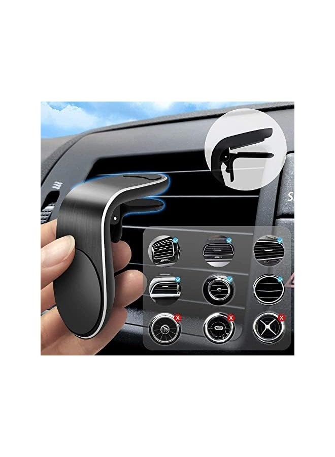 Magnetic Car Phone Holder, Strong Magnetic for Air Vent Phone Holder Car Mount Phone Holder Car Magnetic, L Shape Universal Car Holder for Any Smartphone, Universal Smart GPS Cell Phone Holder