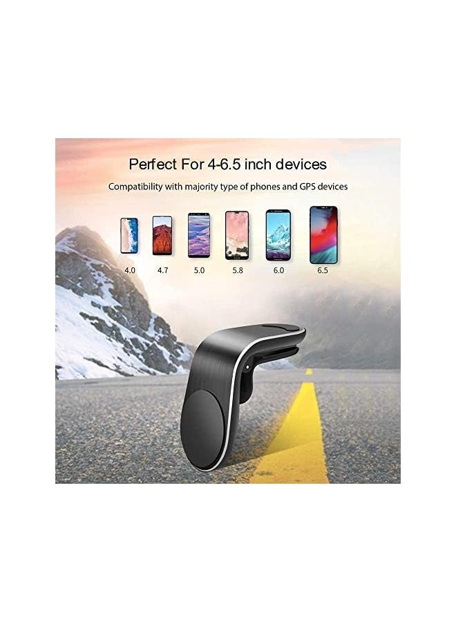 Magnetic Car Phone Holder, Strong Magnetic for Air Vent Phone Holder Car Mount Phone Holder Car Magnetic, L Shape Universal Car Holder for Any Smartphone, Universal Smart GPS Cell Phone Holder