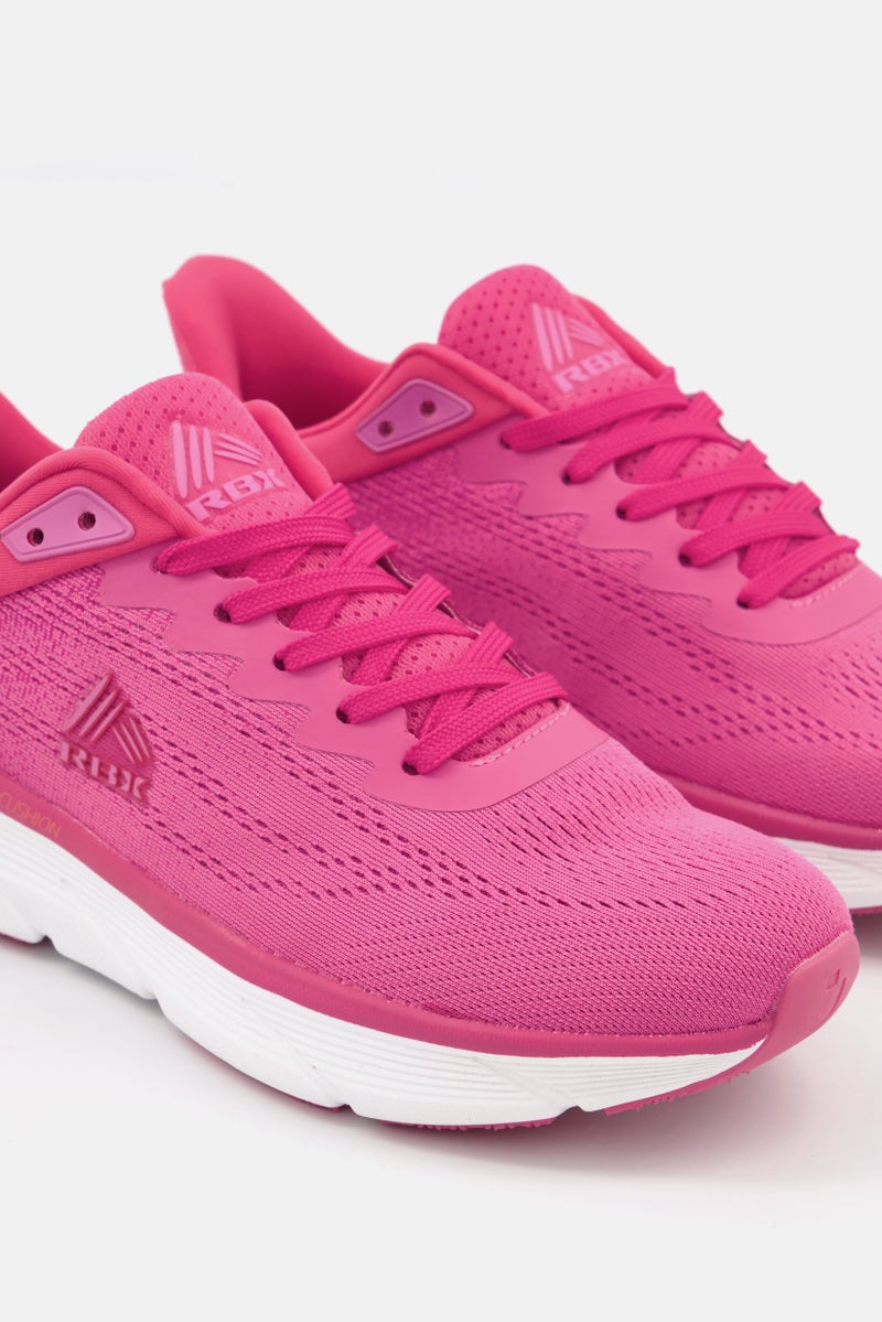 Women Lace Up Running Shoes, Fuchsia