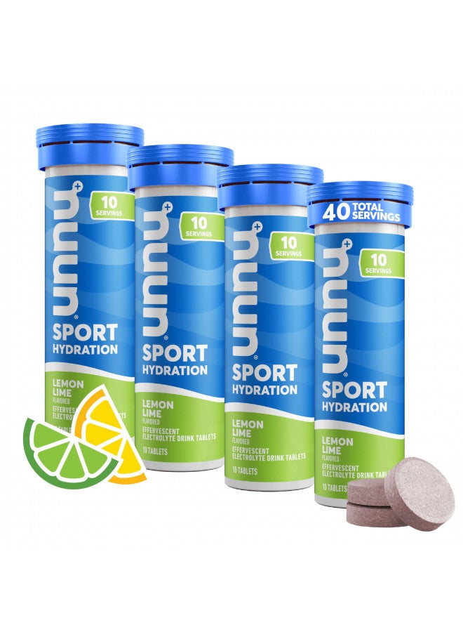 Nuun Sport: Electrolyte Drink Tablets, Lemon Lime, 10 Count (Pack of 4)