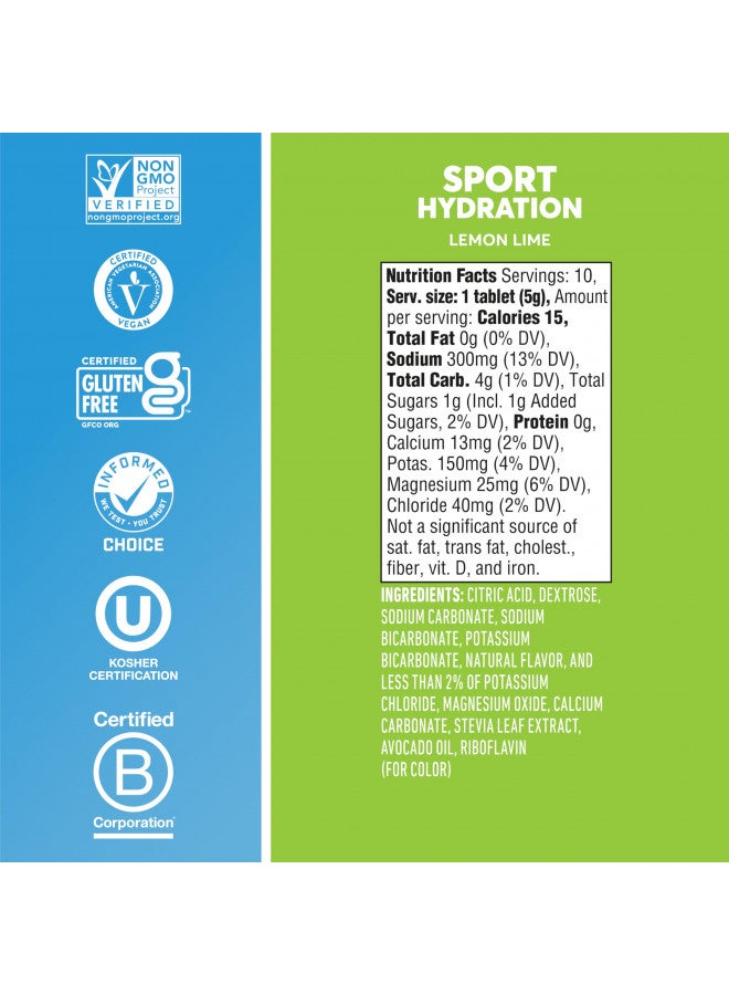 Nuun Sport: Electrolyte Drink Tablets, Lemon Lime, 10 Count (Pack of 4)