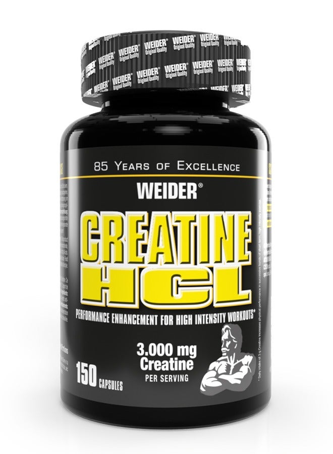 Creatine HCL Performance Enhancement For High Intensity Workout, 3.000mg Creatine Per servings - 150 Capsules