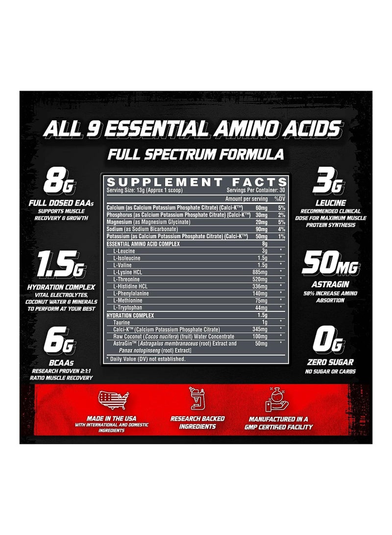 Nutrex Research EAA Hydration | EAAs + BCAA Powder | Muscle Recovery, Strength, Muscle Building, Endurance | 8G Essential Amino Acids + Electrolytes | Strawberry Watermelon 30 Serving