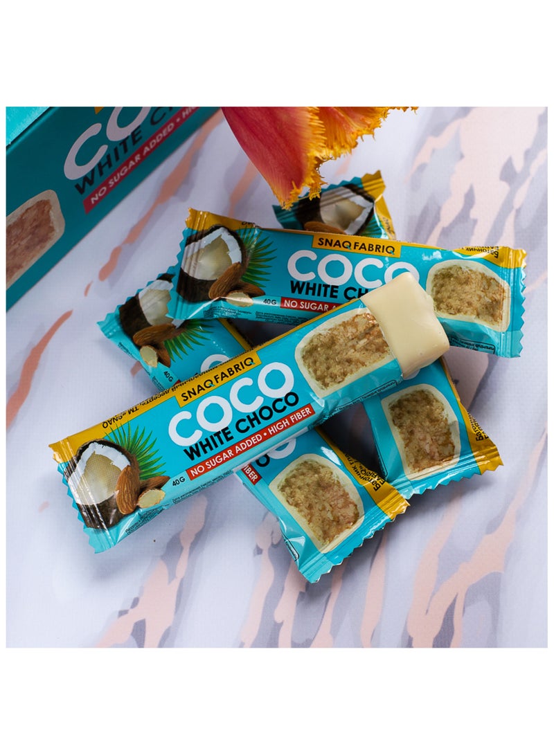 Coco White Choco Bar Almond High Fiber and No Sugar Added 12x40g