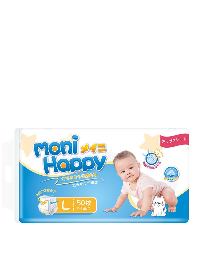 Moni Happy Diapers Daily Care Pants Style Disposable Diapers | Large Size 4 | 9-14Kg | 50 Diapers