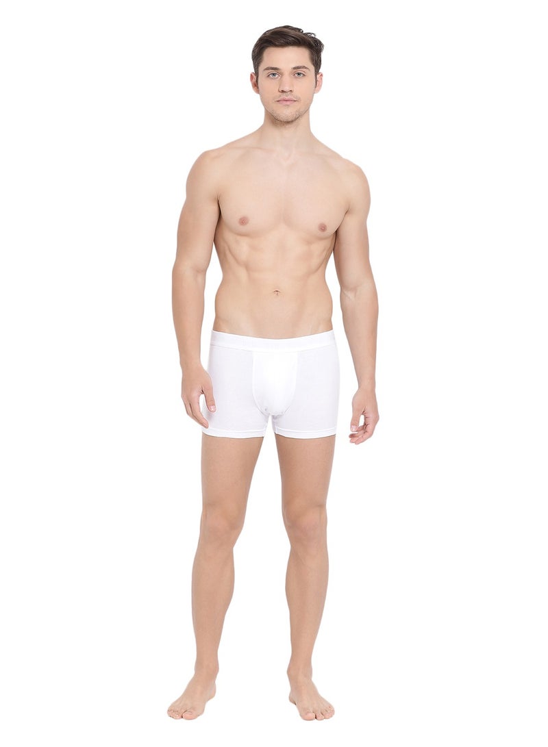 MEN'S COTTON BOXER BRIEF TRUNKS (PACK OF 3) - WHITE