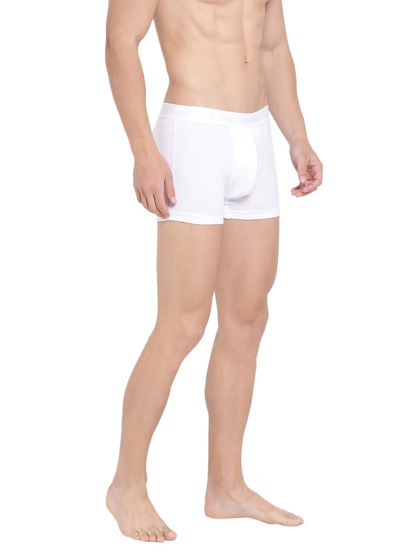 MEN'S COTTON BOXER BRIEF TRUNKS (PACK OF 3) - WHITE