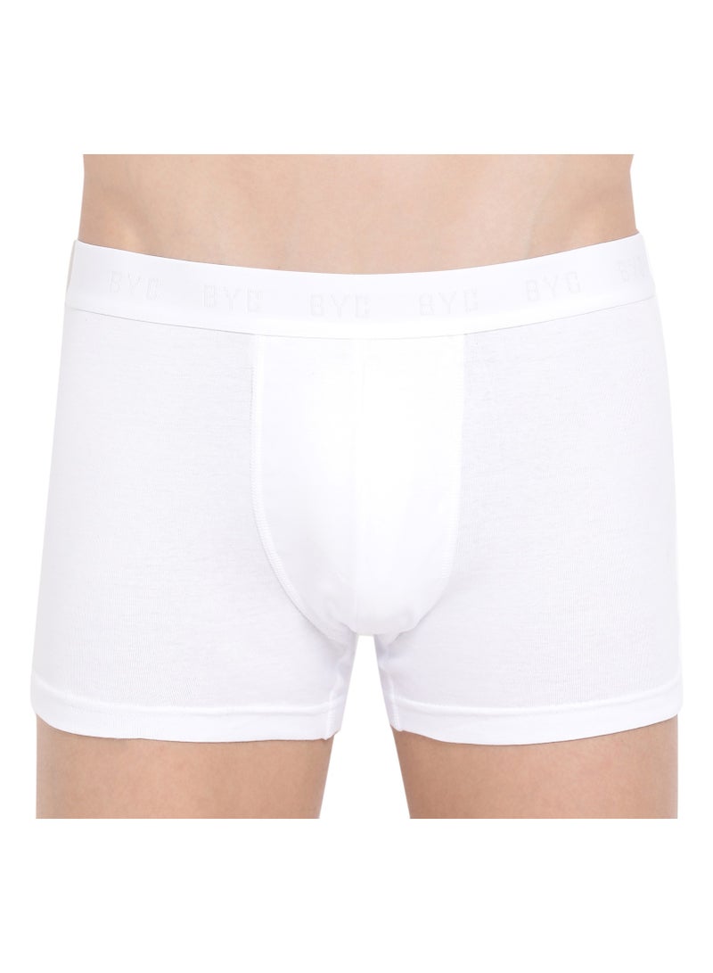 MEN'S COTTON BOXER BRIEF TRUNKS (PACK OF 3) - WHITE