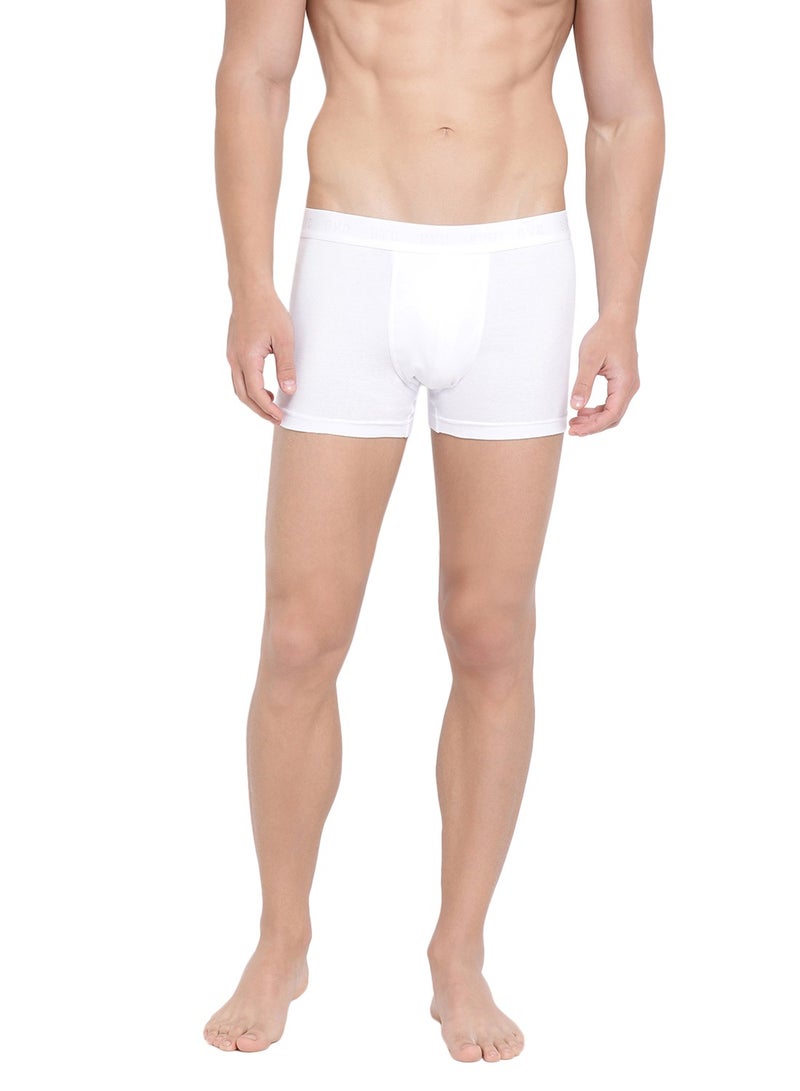 MEN'S COTTON BOXER BRIEF TRUNKS (PACK OF 3) - WHITE