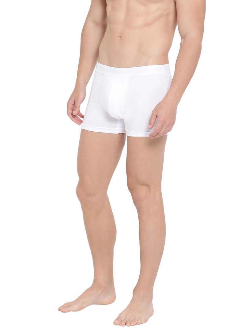 MEN'S COTTON BOXER BRIEF TRUNKS (PACK OF 3) - WHITE