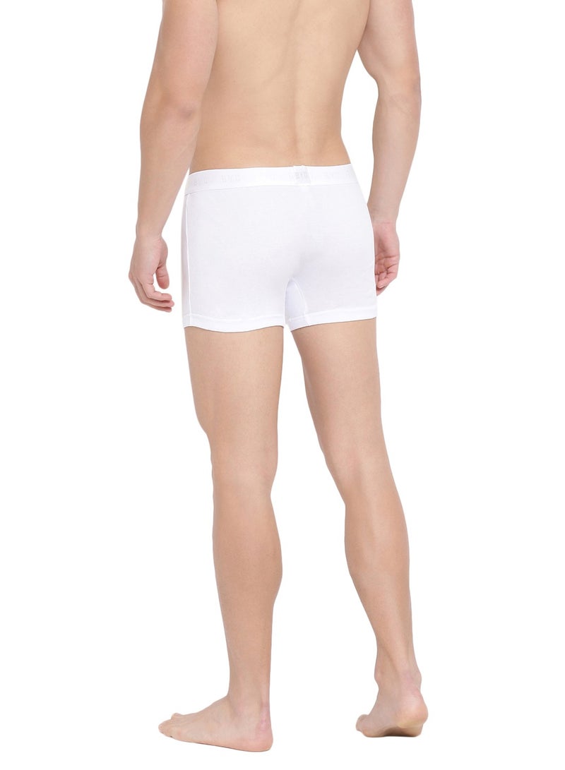 MEN'S COTTON BOXER BRIEF TRUNKS (PACK OF 3) - WHITE