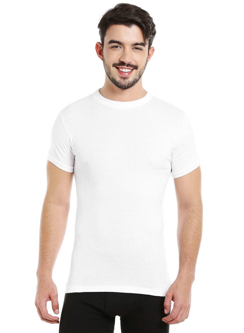 MEN'S O-NECK COTTON UNDERSHIRT (PACK OF 3) - WHITE