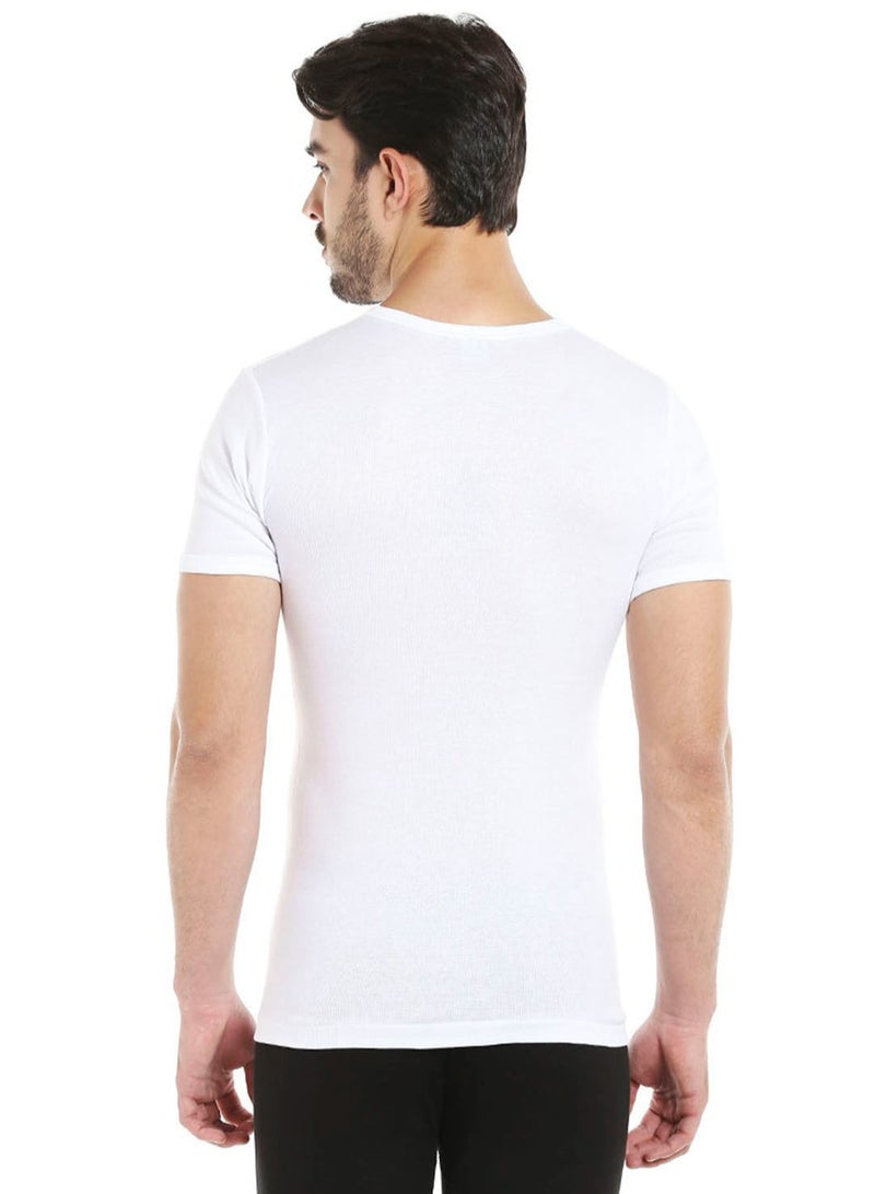 MEN'S ROUND NECK COTTON UNDERSHIRT (PACK OF 3) - WHITE