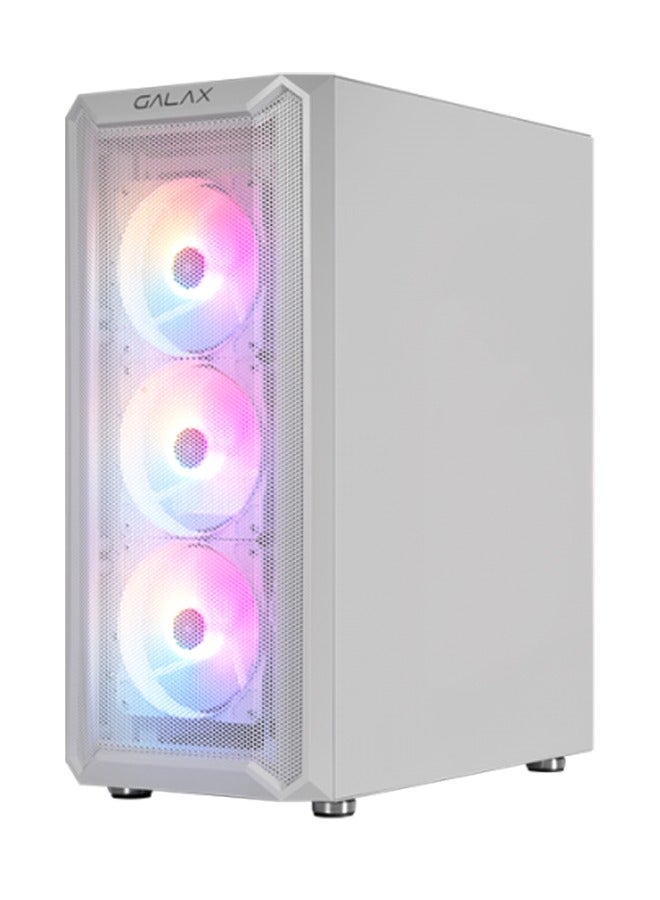 Galax Revolution 07 with 4 Fans Desktop PC Computer Gaming Case (White)