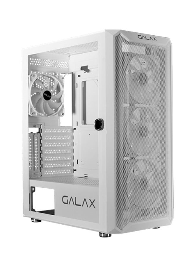 Galax Revolution 07 with 4 Fans Desktop PC Computer Gaming Case (White)