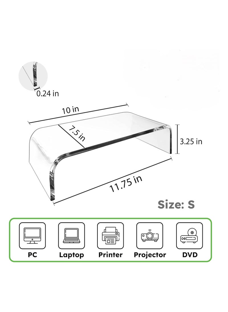Premium Acrylic Monitor Stand Clear Monitor Stand Clear Monitor Riser Laptop PC Multimedia Monitor Stand For Home Office School Business Holder Clear Monitor Stand