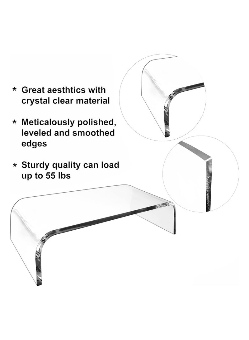 Premium Acrylic Monitor Stand Clear Monitor Stand Clear Monitor Riser Laptop PC Multimedia Monitor Stand For Home Office School Business Holder Clear Monitor Stand