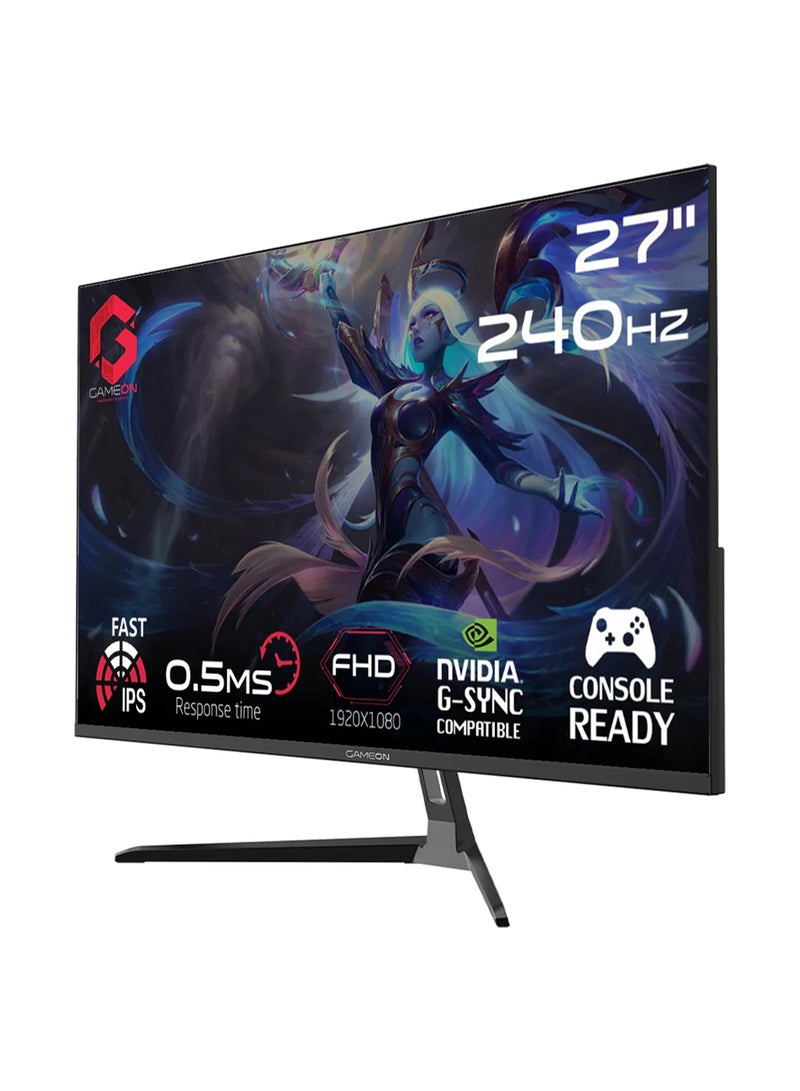 27 inch E-sports Series Black Gaming Monitor, 1920x1080p FHD IPS Panel, 240Hz Refresh Rate, 0.5ms Response Time, Supports HDR 10, PS5, GOESP27240IPS Black