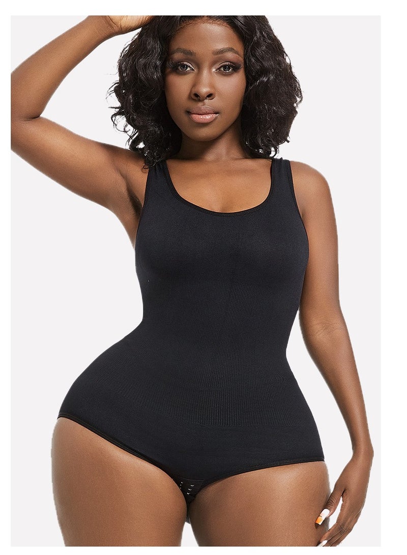 Bodysuit For Women Tummy Control Shapewear Mid-Thigh Seamless Full Body Shaper Black