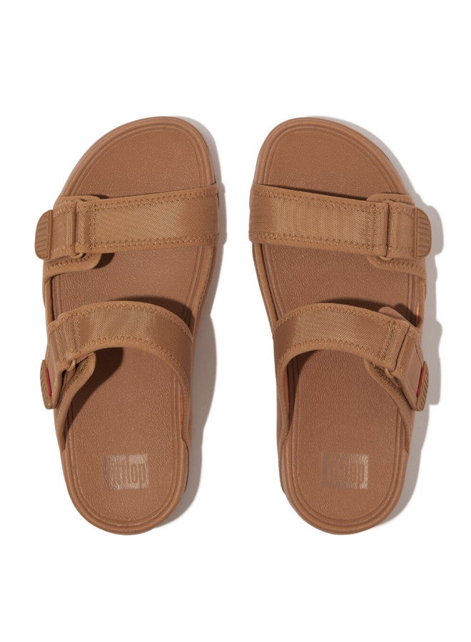 049-807 Fitflop Mens Sandals Gogh Moc Mens Adjustible Slide GT3-B89 Tan