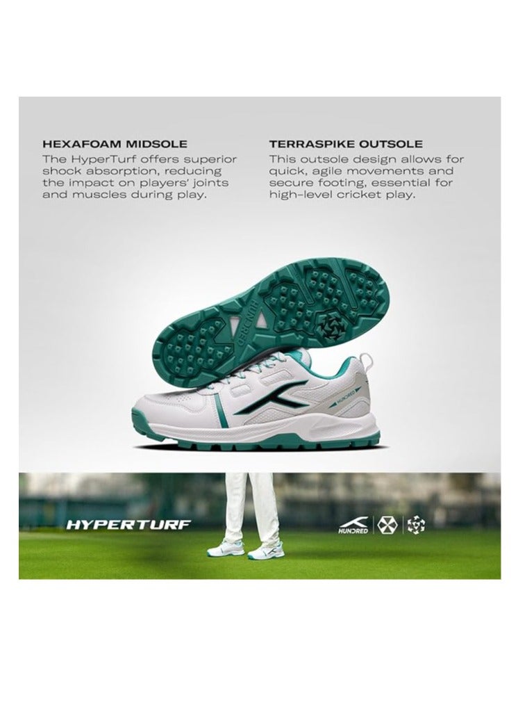 HyperTurf Cricket Shoes | Unisex | TerraSpike Rubber Studs | Material: Vegan Leather/HexaFoam | Lightweight & Highly Durable | Embedded Support Plate for Stability | Ideal for Turf, Ground & Hard Surfaces