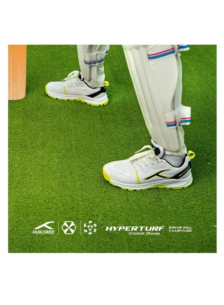 HyperTurf Cricket Shoes | Unisex | TerraSpike Rubber Studs | Material: Vegan Leather/HexaFoam | Lightweight & Highly Durable | Embedded Support Plate for Stability | Ideal for Turf, Ground & Hard Surfaces