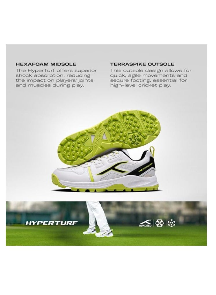 HyperTurf Cricket Shoes | Unisex | TerraSpike Rubber Studs | Material: Vegan Leather/HexaFoam | Lightweight & Highly Durable | Embedded Support Plate for Stability | Ideal for Turf, Ground & Hard Surfaces