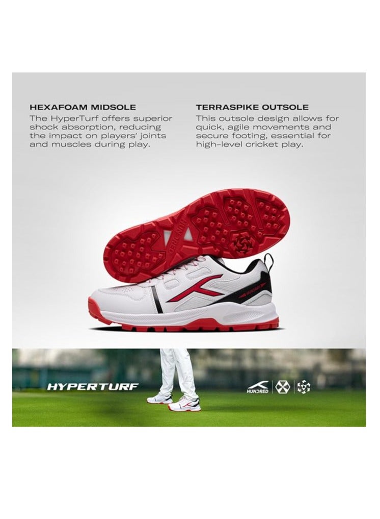 HyperTurf Cricket Shoes | Unisex | TerraSpike Rubber Studs | Material: Vegan Leather/HexaFoam | Lightweight & Highly Durable | Embedded Support Plate for Stability | Ideal for Turf, Ground & Hard Surfaces