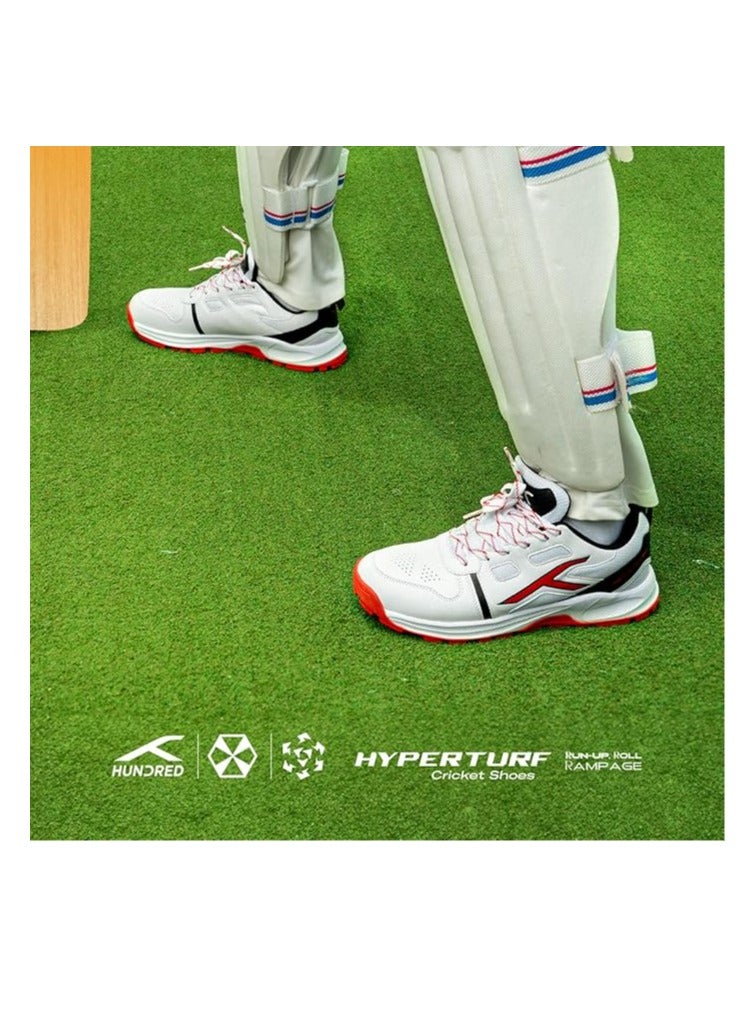 HyperTurf Cricket Shoes | Unisex | TerraSpike Rubber Studs | Material: Vegan Leather/HexaFoam | Lightweight & Highly Durable | Embedded Support Plate for Stability | Ideal for Turf, Ground & Hard Surfaces