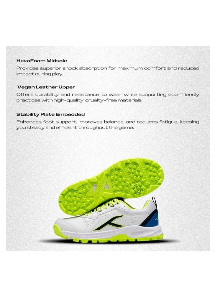 HyperDrive Cricket Shoes | Unisex | TerraSpike Rubber Studs | Material: Vegan Leather/HexaFoam | Lightweight & Highly Durable | Embedded Support Plate for Stability | Ideal for Turf, Ground & Hard Surfaces