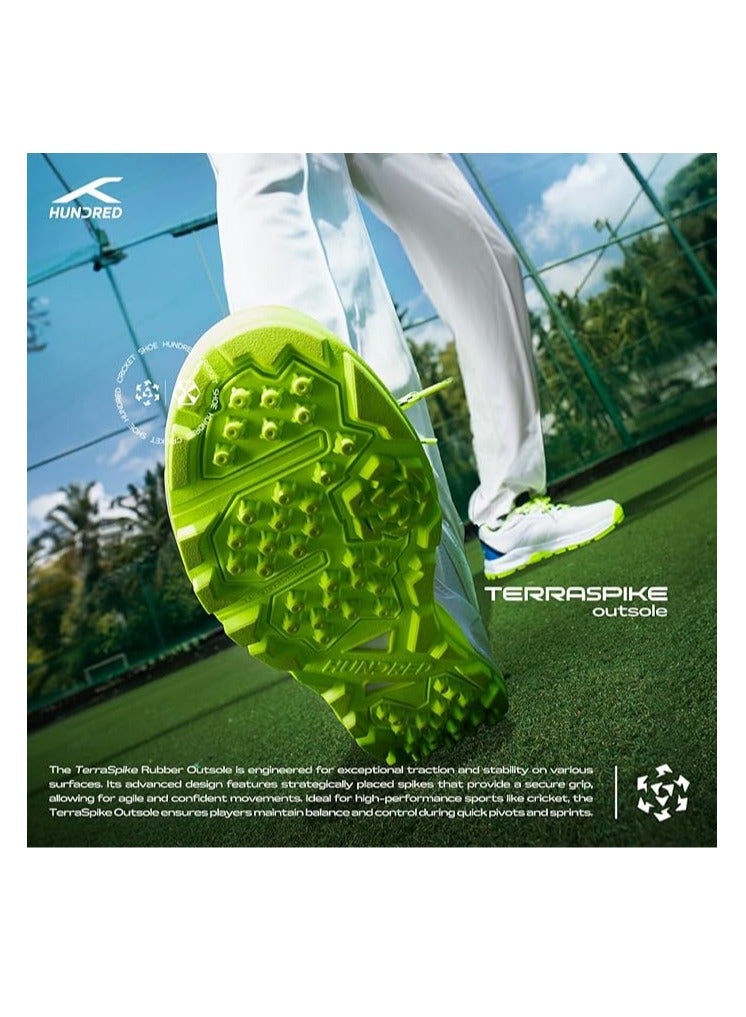 HyperDrive Cricket Shoes | Unisex | TerraSpike Rubber Studs | Material: Vegan Leather/HexaFoam | Lightweight & Highly Durable | Embedded Support Plate for Stability | Ideal for Turf, Ground & Hard Surfaces