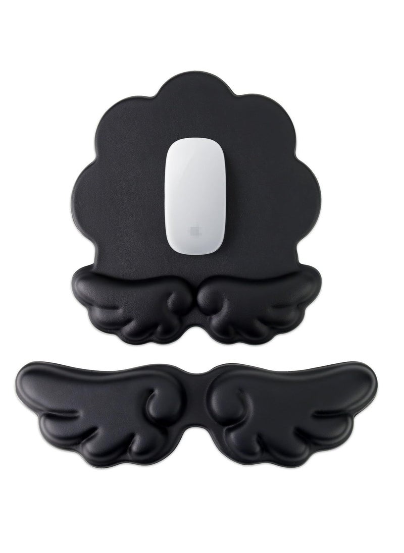 Ergonomic Memory Foam Wrist Rest Set for Keyboard and Mouse, Non,Slip Base for Comfortable Typing and Gaming, Palm Support for Pain Relief