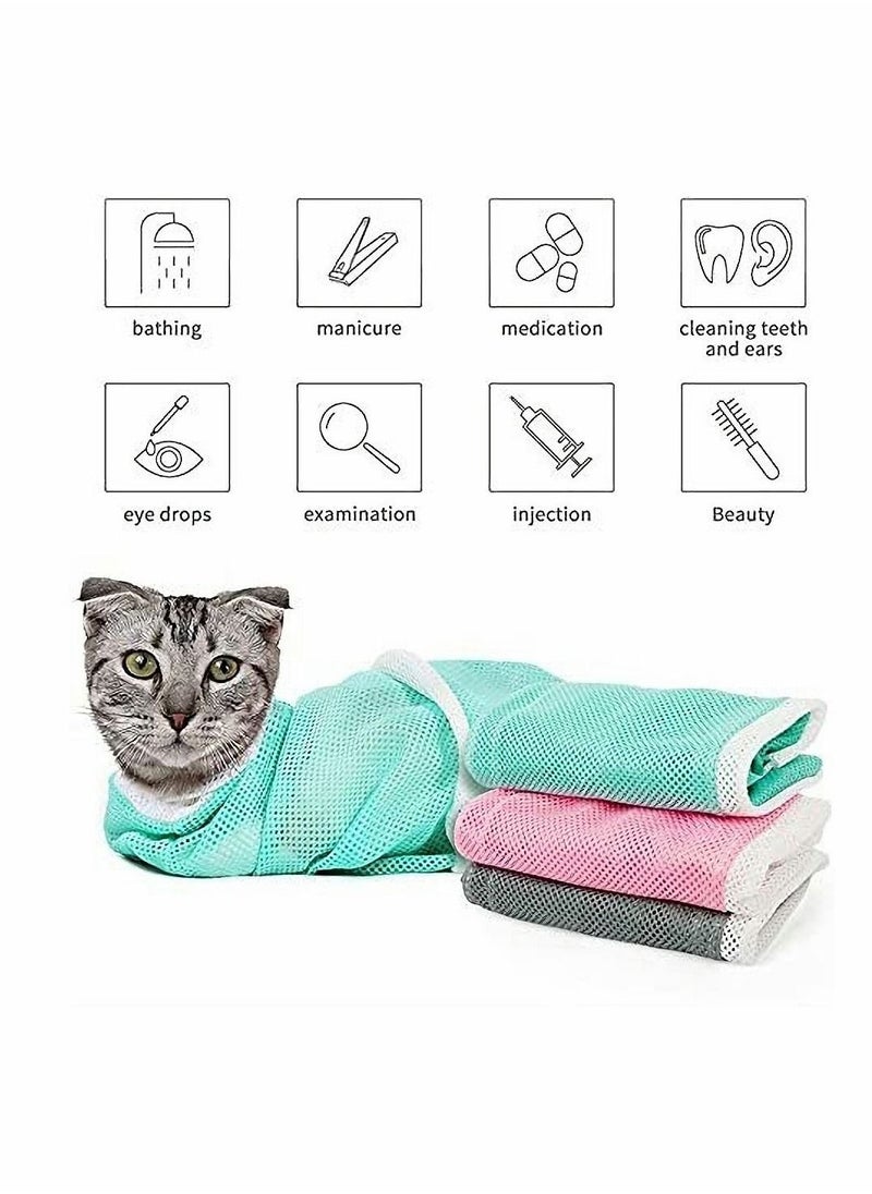 Cat Bathing Bag,Cat Shower Bag Anti-Bite Anti-Scratch,Injecting Examining Nail Trimming,Adjustable Multifunctional Breathable Restraint Cat Bag Restraint