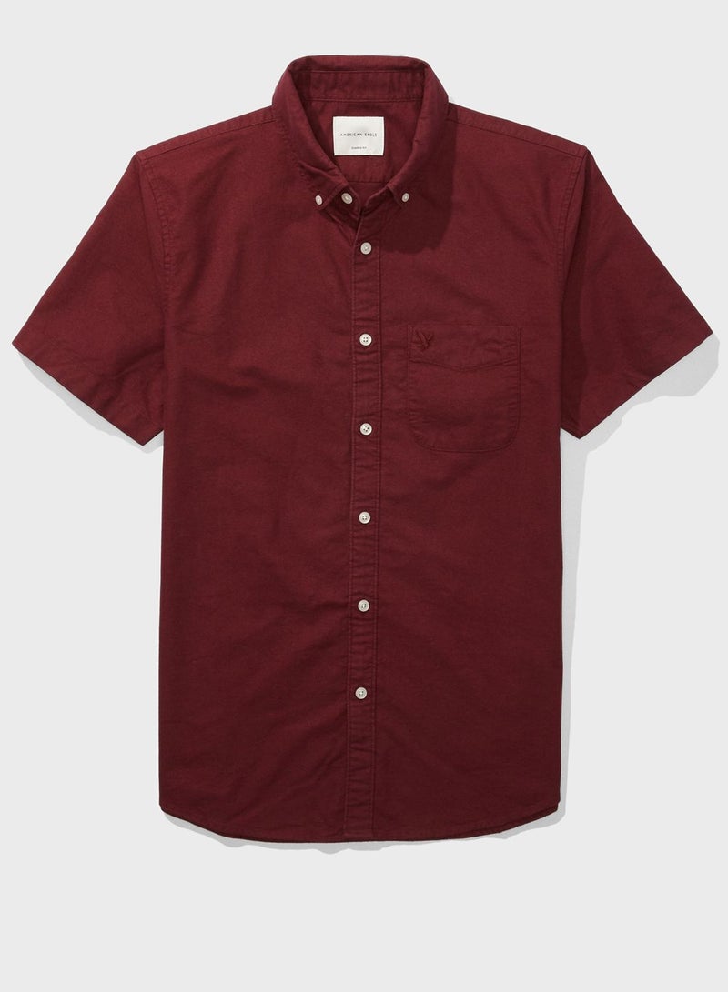 Essential Short Sleeve Shirt Burgundy