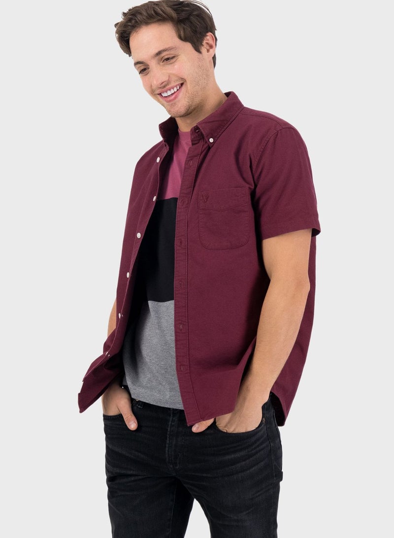 Essential Short Sleeve Shirt Burgundy