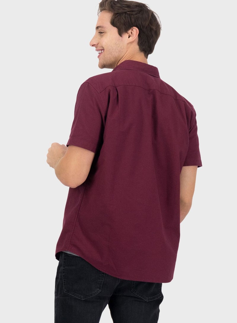 Essential Short Sleeve Shirt Burgundy