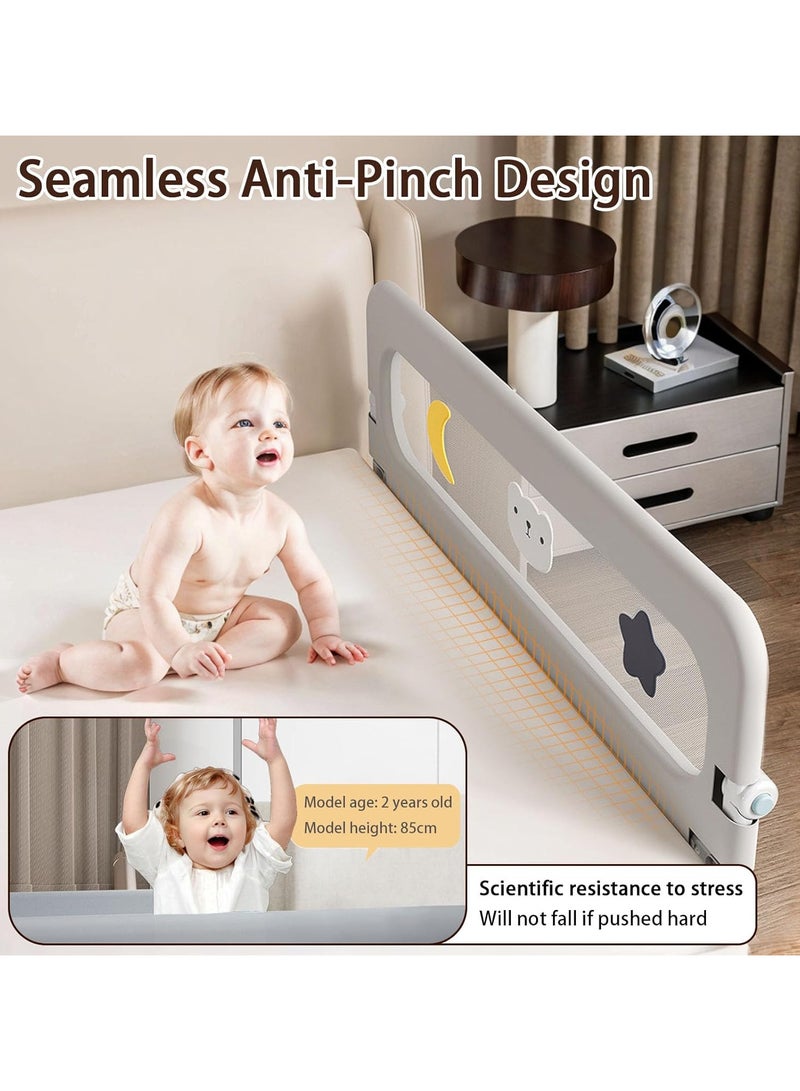 Bed Rail for Toddlers,Baby Bed Guard Rail,Height Adjustable Safety Bedrail for Children Kids,One-touch Folding,U-shaped Base,Multi-speed Adjustment