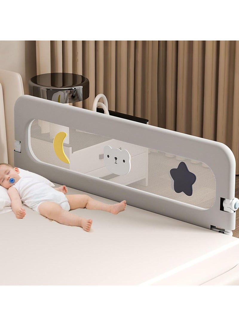 Bed Rail for Toddlers,Baby Bed Guard Rail,Height Adjustable Safety Bedrail for Children Kids,One-touch Folding,U-shaped Base,Multi-speed Adjustment