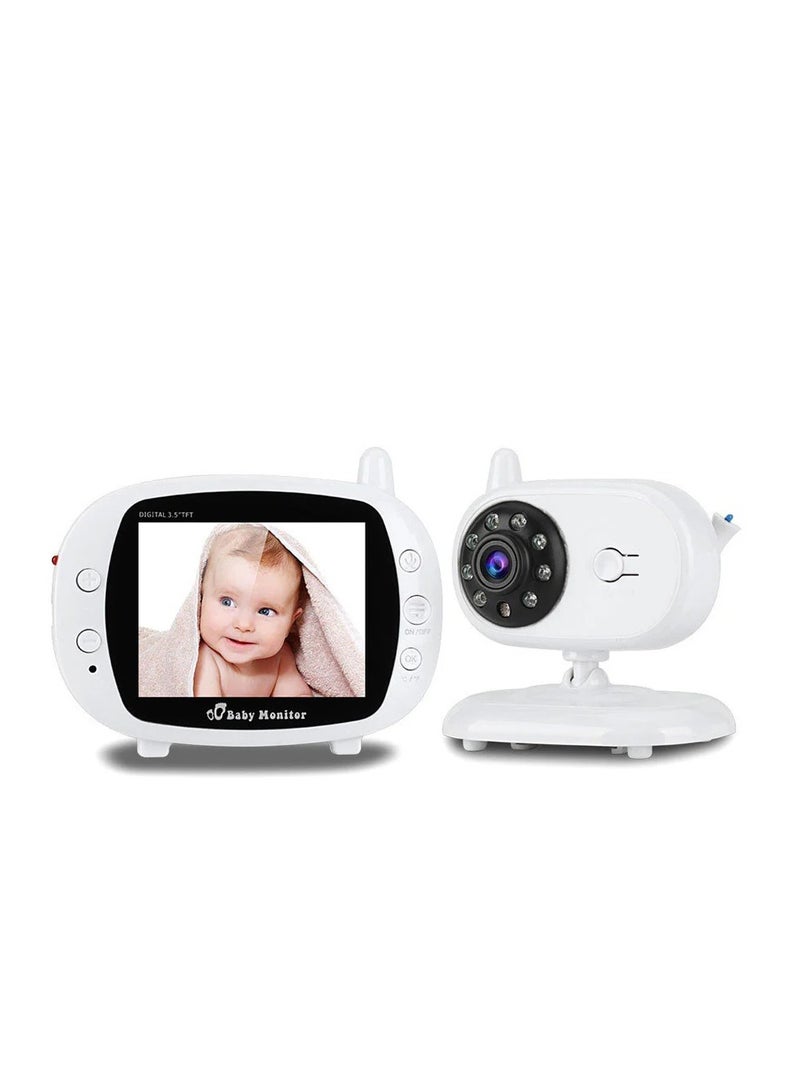 Wireless Baby Monitor - 3.5 Inch Display, Temperature Monitoring, Two-Way Audio, 3M Night Vision, IR Cut, 2.4GHz, Play Songs